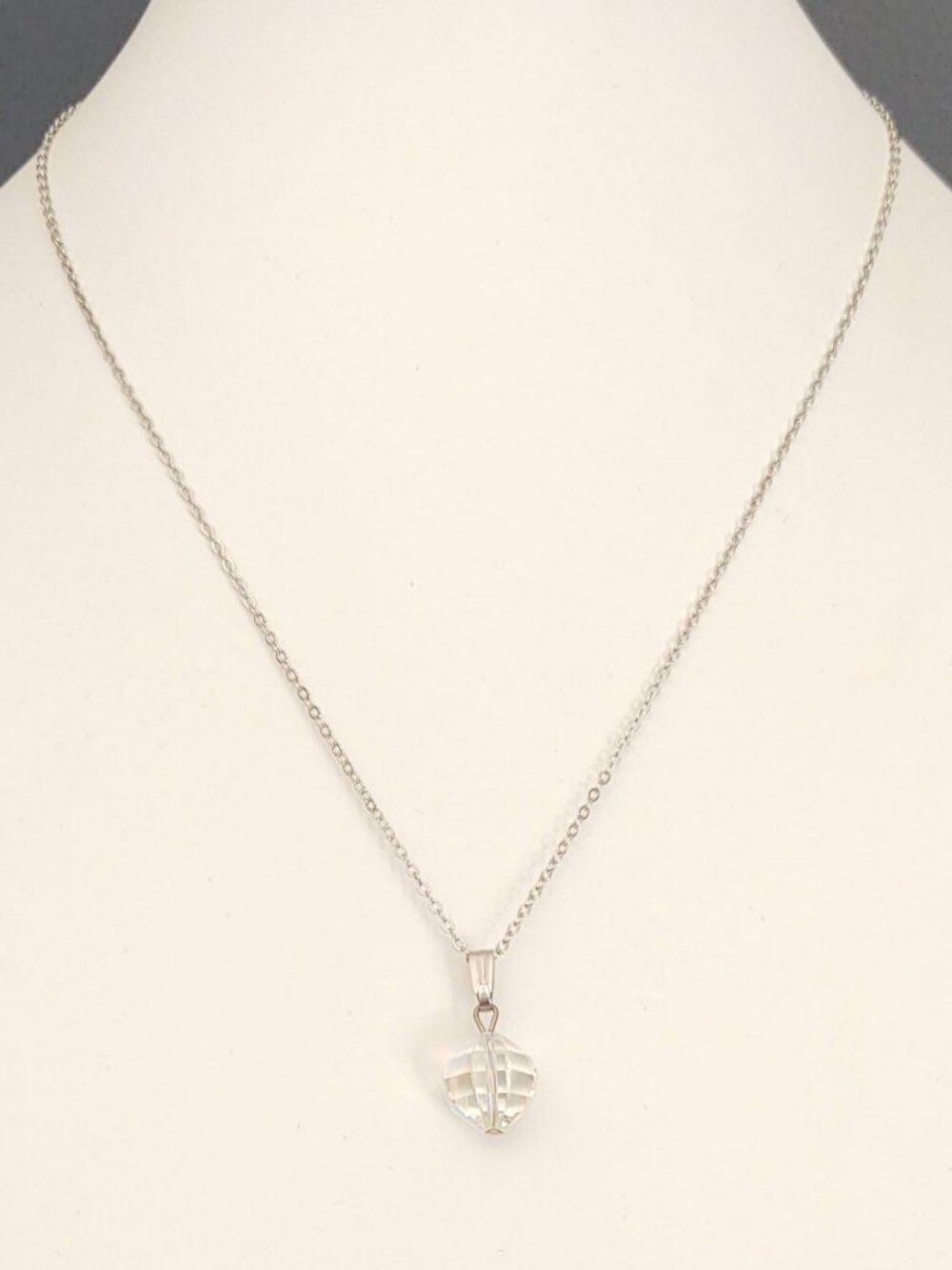 Faceted crystal drop pendant necklace